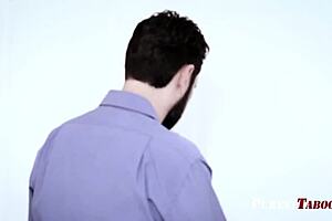 Teen step daughter stretches asshole in garage