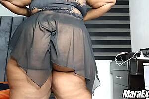 horny bbw milf mara exotic masturbates solo with toys showing wet pussy ass and squirting.