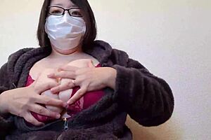 married japanese woman rubs her big tits while masturbating in full video