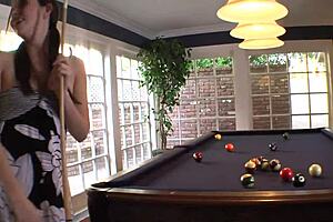 in the bedroom, the milf mom in fishnets and heels rides and assfucks the girl with hairless tits