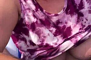 Nicebigddd sucks cock outdoors with natural tits and homemade cumshot