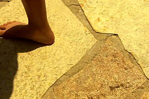 beautiful outdoor threesome by the pool with sexy milfs getting wild.