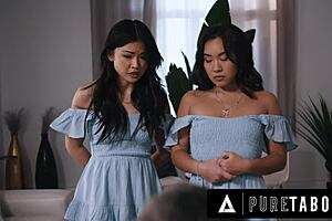 do these asian stepsisters lulu chu and kimmy kimm fulfill their stepdad's doppelganger fantasy in pure taboo?