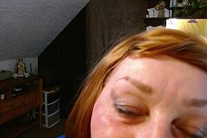 the redhaired business woman hired an escort for multiple cumshots in her mouth with roleplay and humiliation