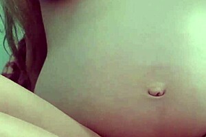 Pregnant milf masturbates with natural tits, contrasting her solo pleasure.