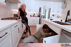 Beautiful blonde busty housewife mari needs a plumber to clean her private parts