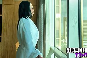 Rome major slams ava valentinas soaking cunt against the window