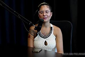 Barbara Sol and Bia Hot have the best moments in their podcast, with handjobs and orgasms on sheer red!