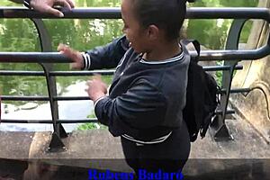 i slammed my cock hard into aninha’s tight ass on the balcony.