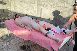 Outdoor massage session starts now