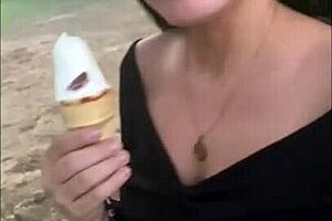 Delicious ice cream leads to stranger fucking me at home