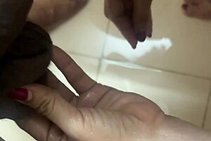 stuck in bathroom with milf, she bends over for my big black cock doggystyle