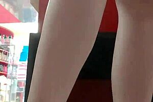 i saw my stepsister trying on shoes after workout showing dirty feet and panties