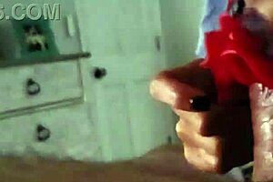 Amateur wife enjoys fruit roll-up treat