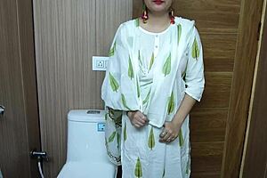 Tasting stepmother's sweet pussy in bathroom during steamy encounter