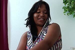 Frustrated black BBW wife next door lures a guy for a quick cheating ride.