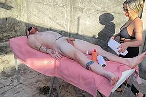 Outdoor massage session starts now