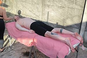 Outdoor massage session starts now