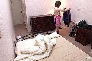 Nympho Asian stepmom seduces friend for cheating fun