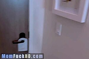 Sharing a room with my stepmom, caught her using dildo, then fucked her raw and filled her pussy with cum.