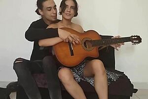 Stepbrother Teaches Hot Stepsister Guitar Leading to Intense Fucking