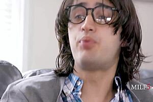 Clever milf enjoys threesome fun with elias cash and axel haze. Beautiful and cute in group setting 😈