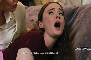 Busty nanny disciplines bratty girl with sex