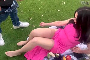 step family sexy picnic with big tits and taboo roleplay