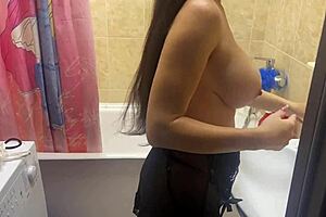 Spying On Stepsister With Big Tits In Bathroom