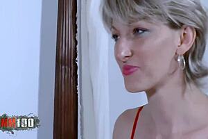 French milf Estelle Clark gets rough with Terry Kemaco in bed.