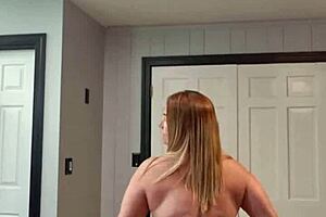 Wife Strips Sensually to Music While Teasing Her Big Tits and Curvy Ass