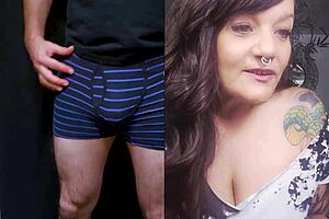 a woman with big natural tits and ass changes clothes showing different looks