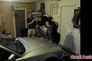 slut milf wife candi annie does hardcore photo shoot in dirty garage