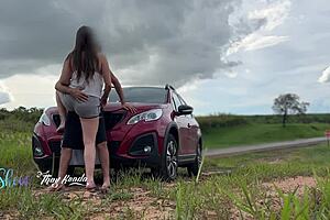 We had sex with many cars passing by and looking at us