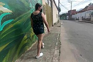 Madrastra Puta Latina's Giant Cameltoe and Marked Pussy in USA Streets