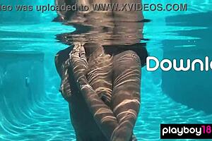 ana foxxx fingers her hairy black pussy naked under the water