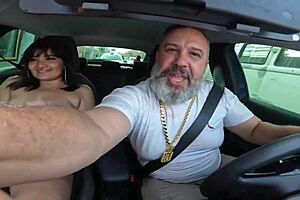 leticia cortes gives her ass in the car ride with ted for the first time bareback