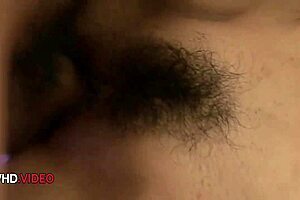 Asian milf Karen sucks two cocks in hardcore group action.