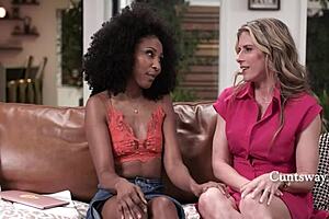 ebony stepdaughter learns lesbian tutoring from mother-in-law