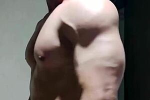 strong muscular brazilian bodybuilder assfucks mature amateur in homemade fitness session