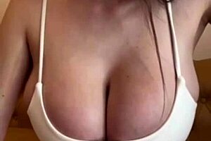 What is the stepmother with big milky tits doing with her teen stepdaughter? She masturbates and fucks.