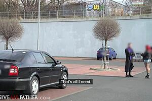 Gas Station Glory Hole Rough Bang for Red-Haired Big Tits Babe