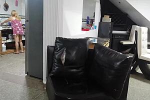 My stepmom asks for a glass of water and gets homemade sex with cock and pussy