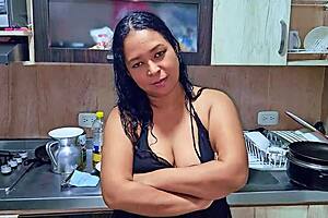 squirting orgasm in the kitchen in front of my stepson, horny stepmom here! 😈