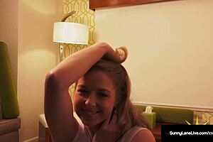 sunny lane fingers herself to a powerful orgasm