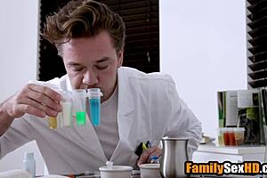 Geeky Stepson Tricks Stepmom and Stepsister into Wild Threesome