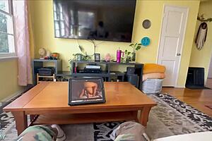 Caught stepmom watches porn then hates fucking big cock with jerking off