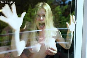 gangbang next door with sam getting double penetration. deep anal and face fuck in wild 3vs1 action!