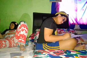 Mature Woman Masturbates While Stepsister Studies