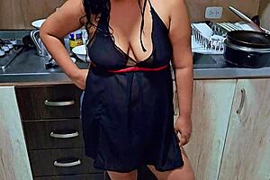 squirting orgasm in the kitchen in front of my stepson, horny stepmom here! 😈